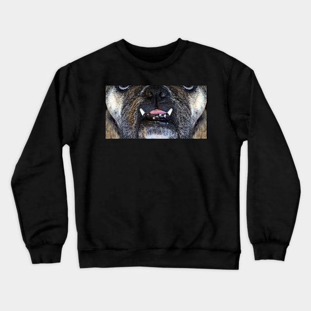 Killer Masks - Rosie The Bulldog-Two Teeth Crewneck Sweatshirt by intofx